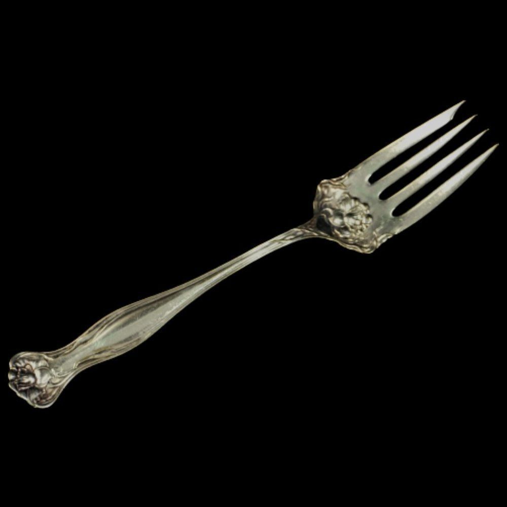 Vintage Meat Serving Fork Rogers Bros 1903 Mystic Pattern Silverplate